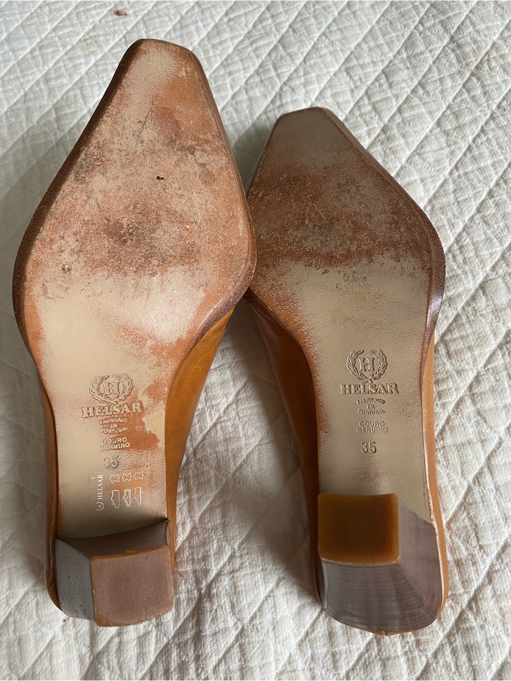Vintage Western Tan Leather Block Heel Mules Cowgirl Desert Rodeo Exotic Size 35 - Picture 9 of 15
